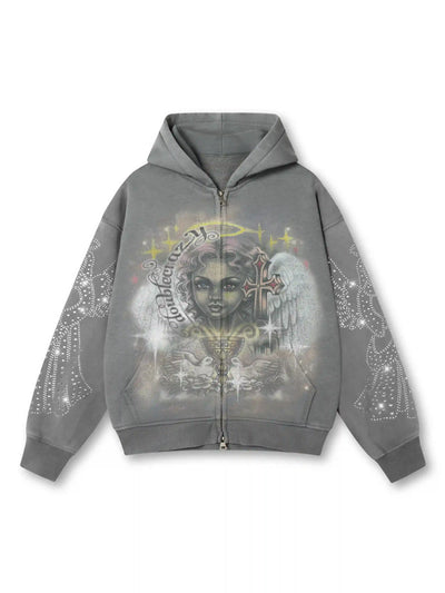 Sudadera con capucha y cremallera Angelic Cross-350