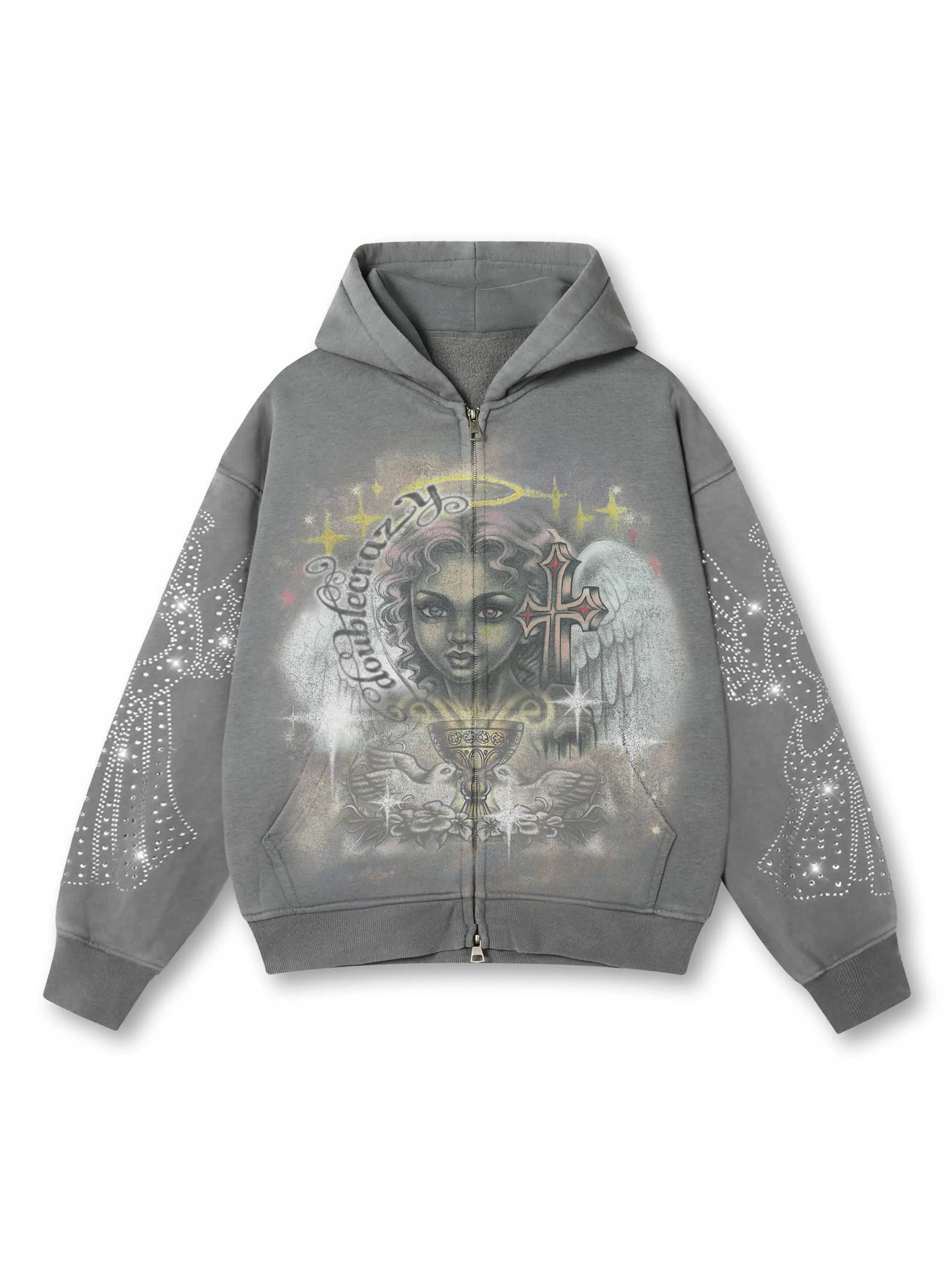 Angelic Cross Zip Hoodie-350