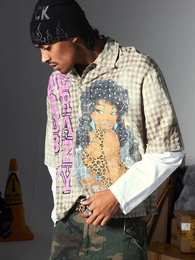 Chemise à Carreaux Afro Cloutée-703