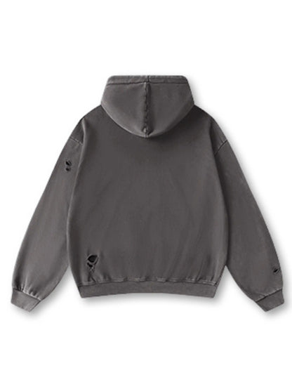 Luxury Hustle Distressed Hoodie-314