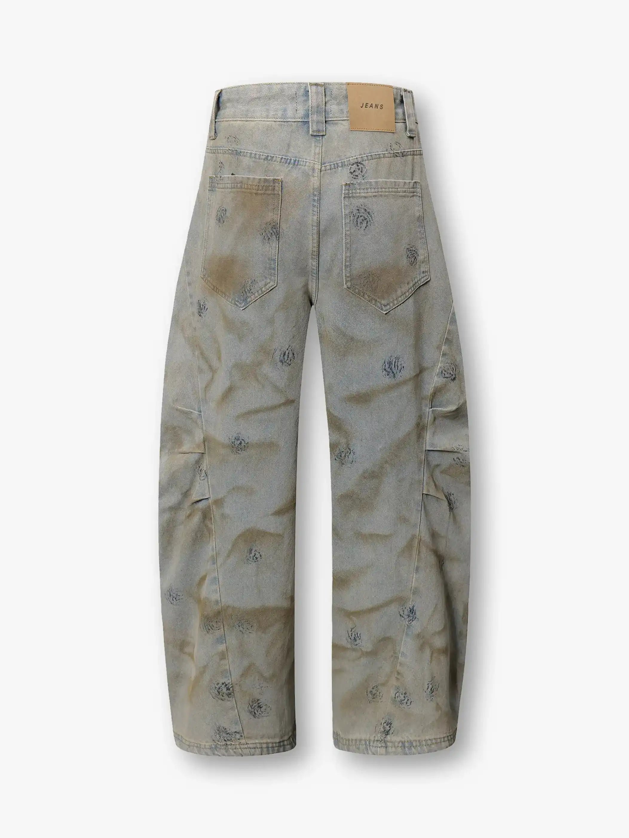 Vintage Distressed Denim Pants -s934