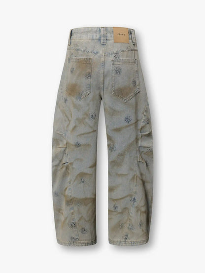 Vintage Distressed Denim Pants -s934