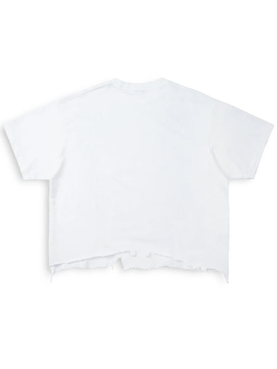Camiseta Collages Retro con Bajo Deshilachado-471T