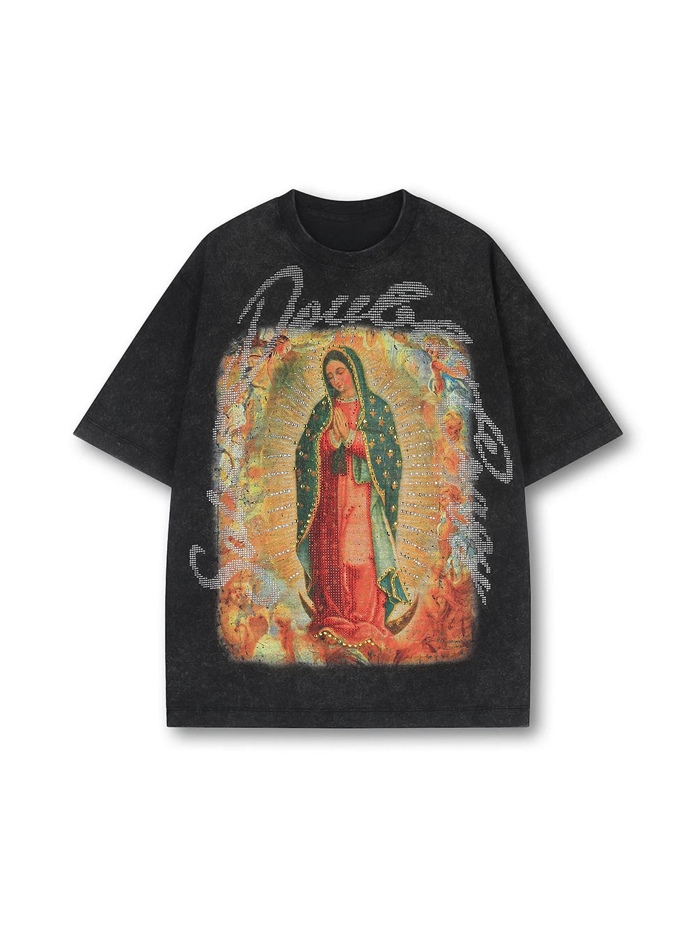 T-shirt Vintage Vierge Dégoulinant de Diamants-356T