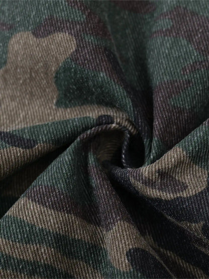 Camouflage Loose Fit Denim Pants-S1055