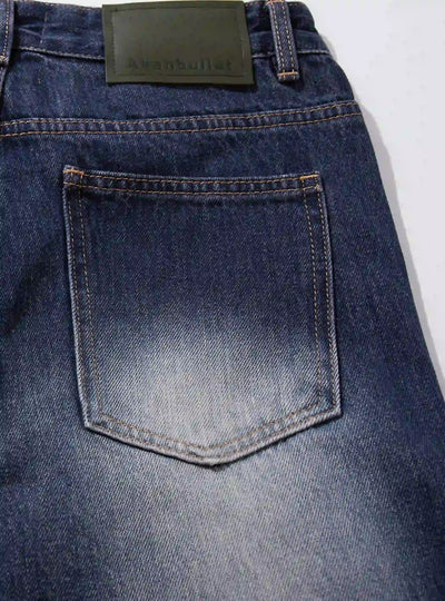 Vintage Spray Fade Zip Flare Jeans-S1207