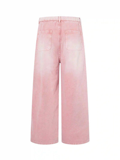 Vaqueros Desgastados Rosa con Doble Rodilla-S1219
