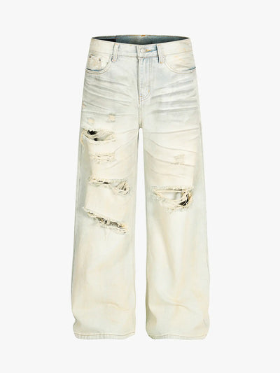 Vintage Street Distressed Wide Leg Jeans-S1052