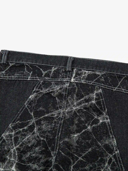 Cracked Dye Denim Pants-S1064