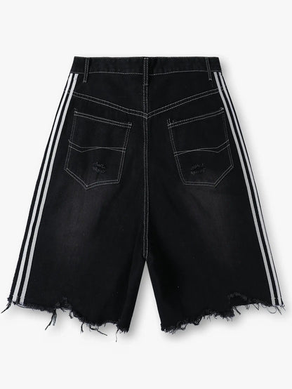 Rebellious Distressed Denim Shorts-S1063