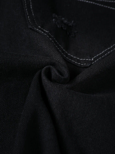 Rebellious Distressed Denim Shorts-S1063