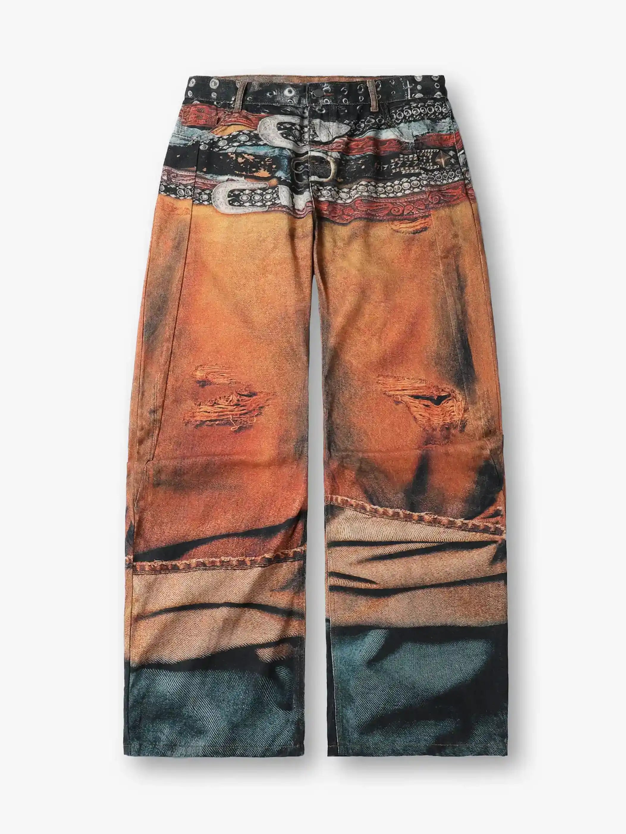 Personalized Graffiti Denim Pants-S1059