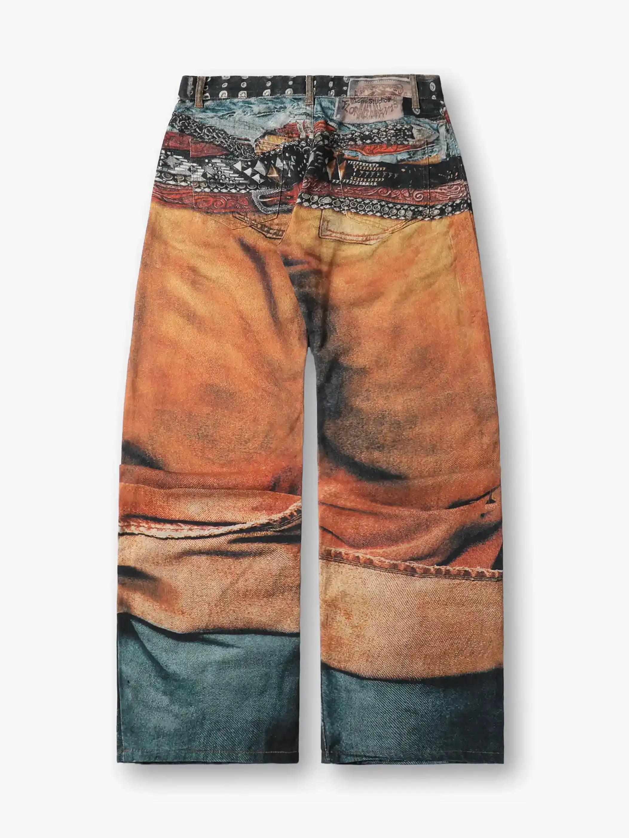 Personalized Graffiti Denim Pants-S1059