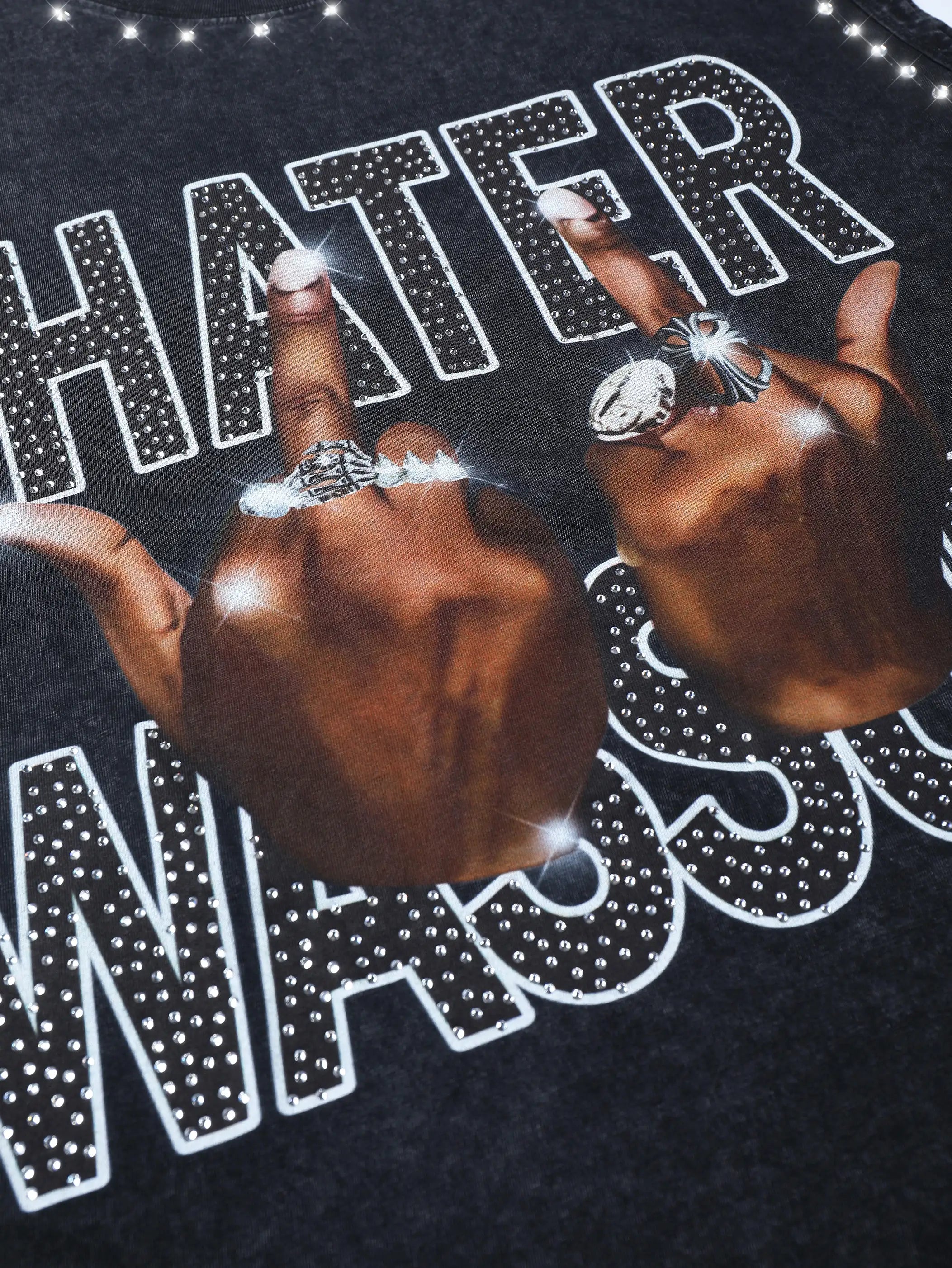 Street Bling Double Finger HATER Vest-244