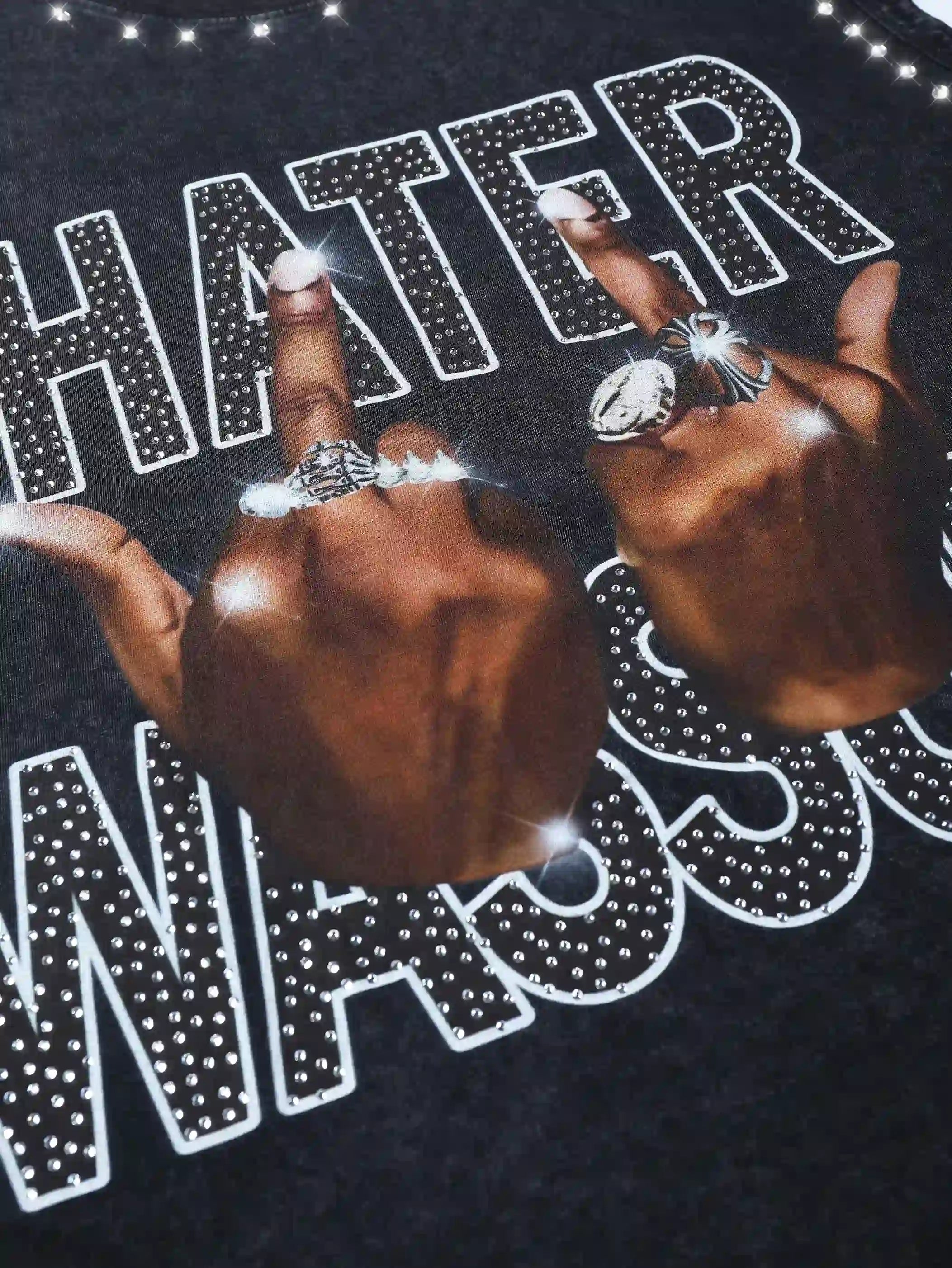 Street Bling Double Finger HATER Vest-244