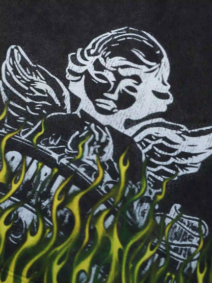 Angel Flame Graphic Hooded Vest-220