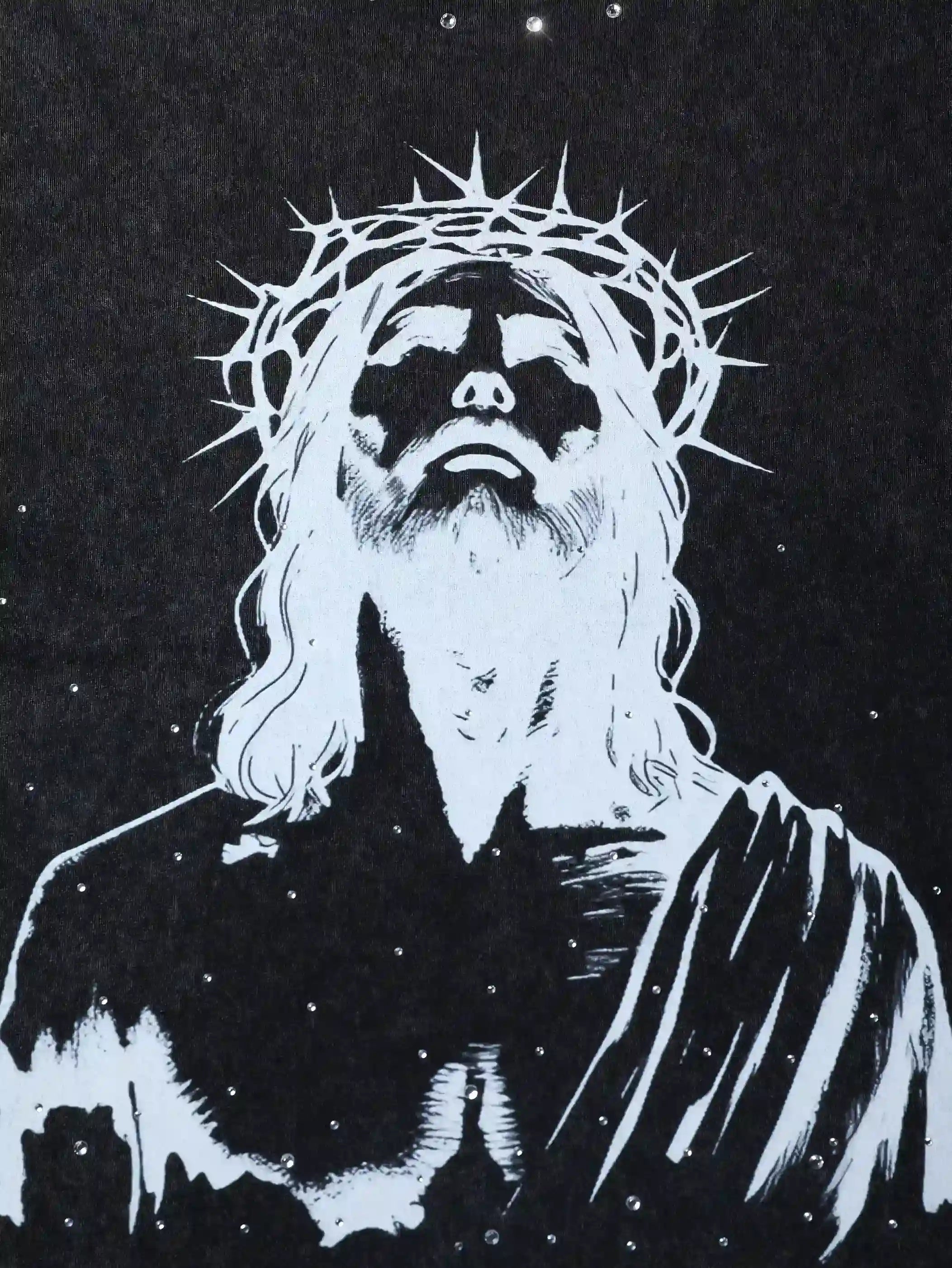 Camiseta sin mangas con estampado de Jesús gótico-206