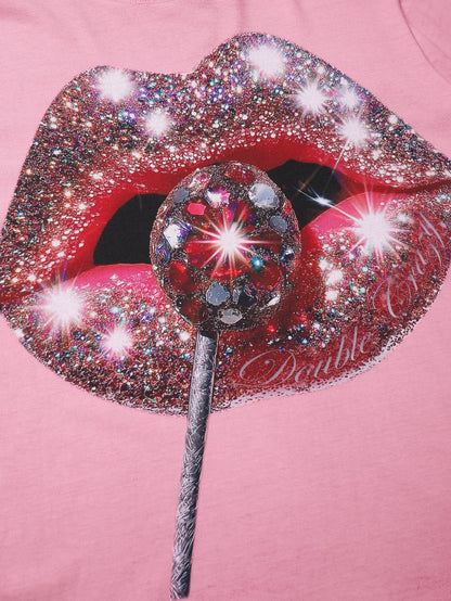 Glamorous Glitter Lips T-shirt -095