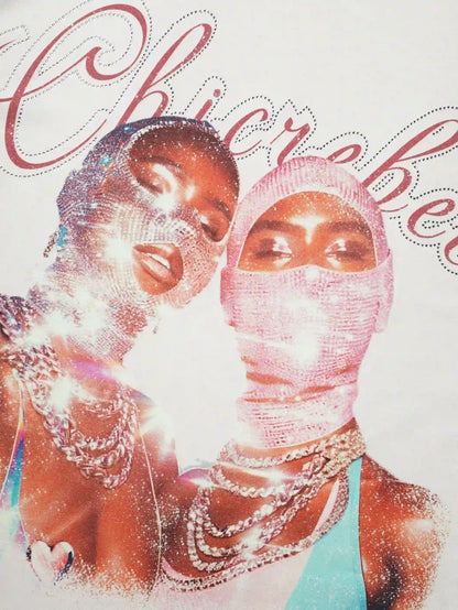 Gleaming Rhinestone Double-Sided T-shirt-267