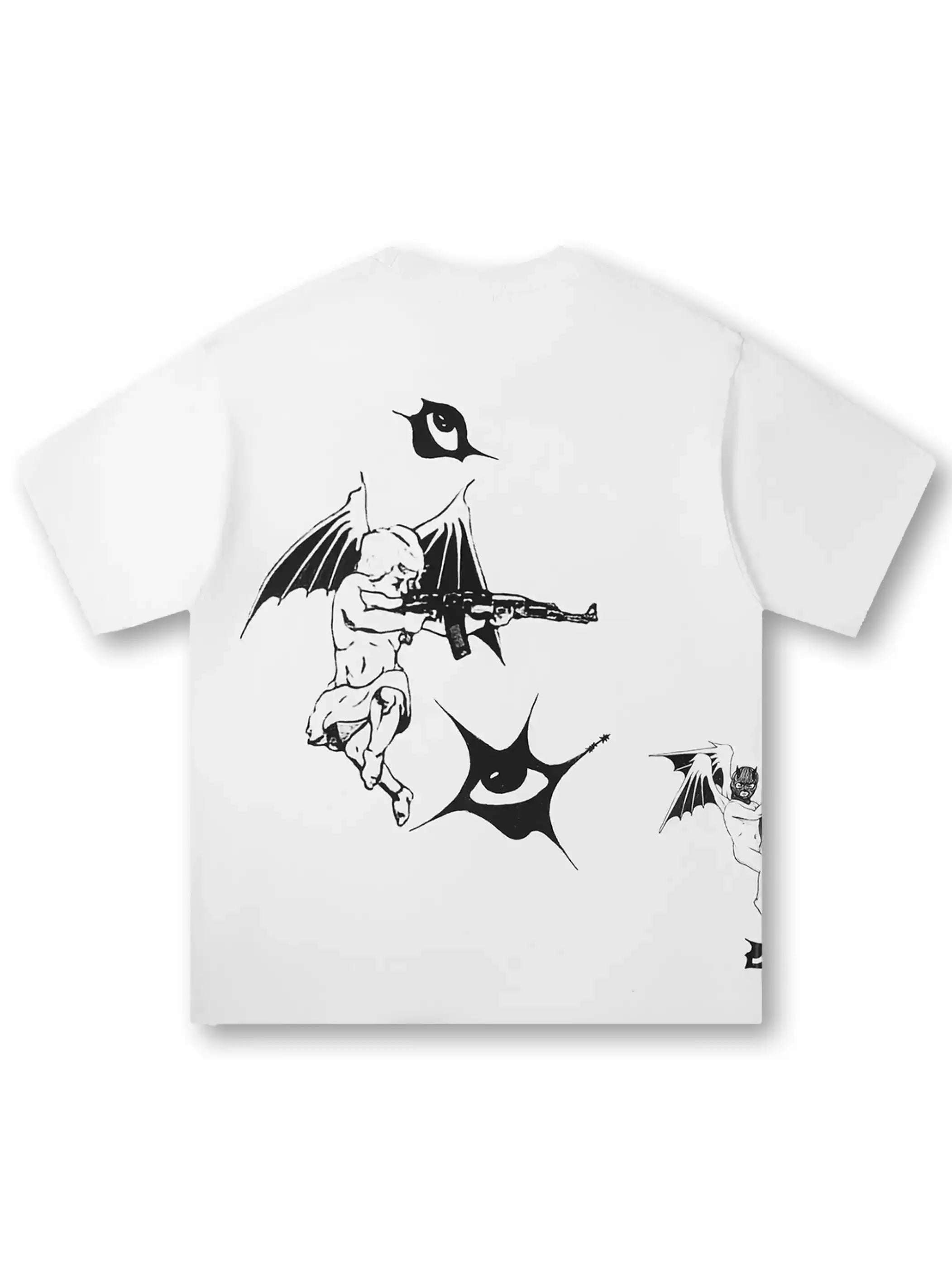 Heat Transfer Armed Angel T-shirt-245