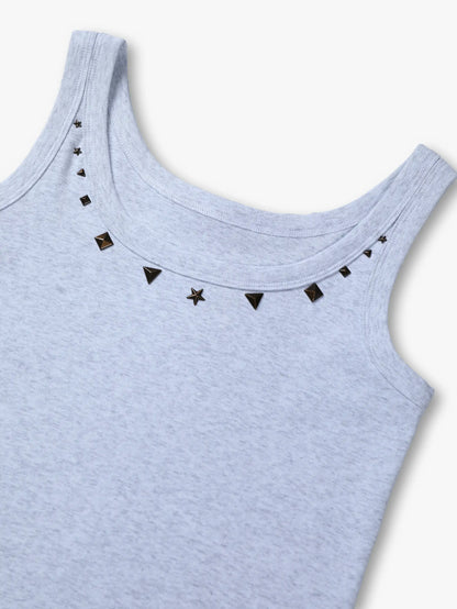 Metal Star Studded Tank T-shirt-260