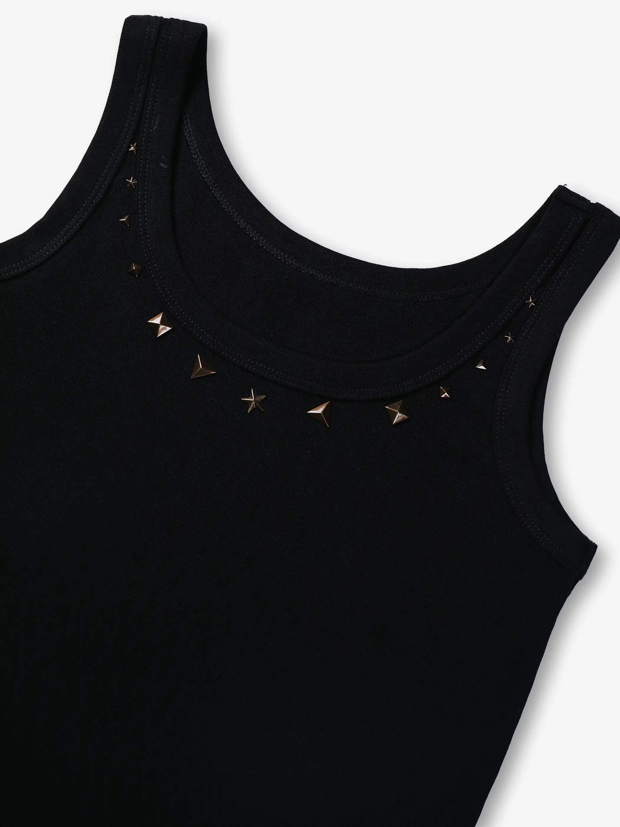 Metal Star Studded Tank T-shirt-260