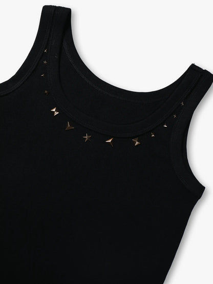 Metal Star Studded Tank T-shirt-260