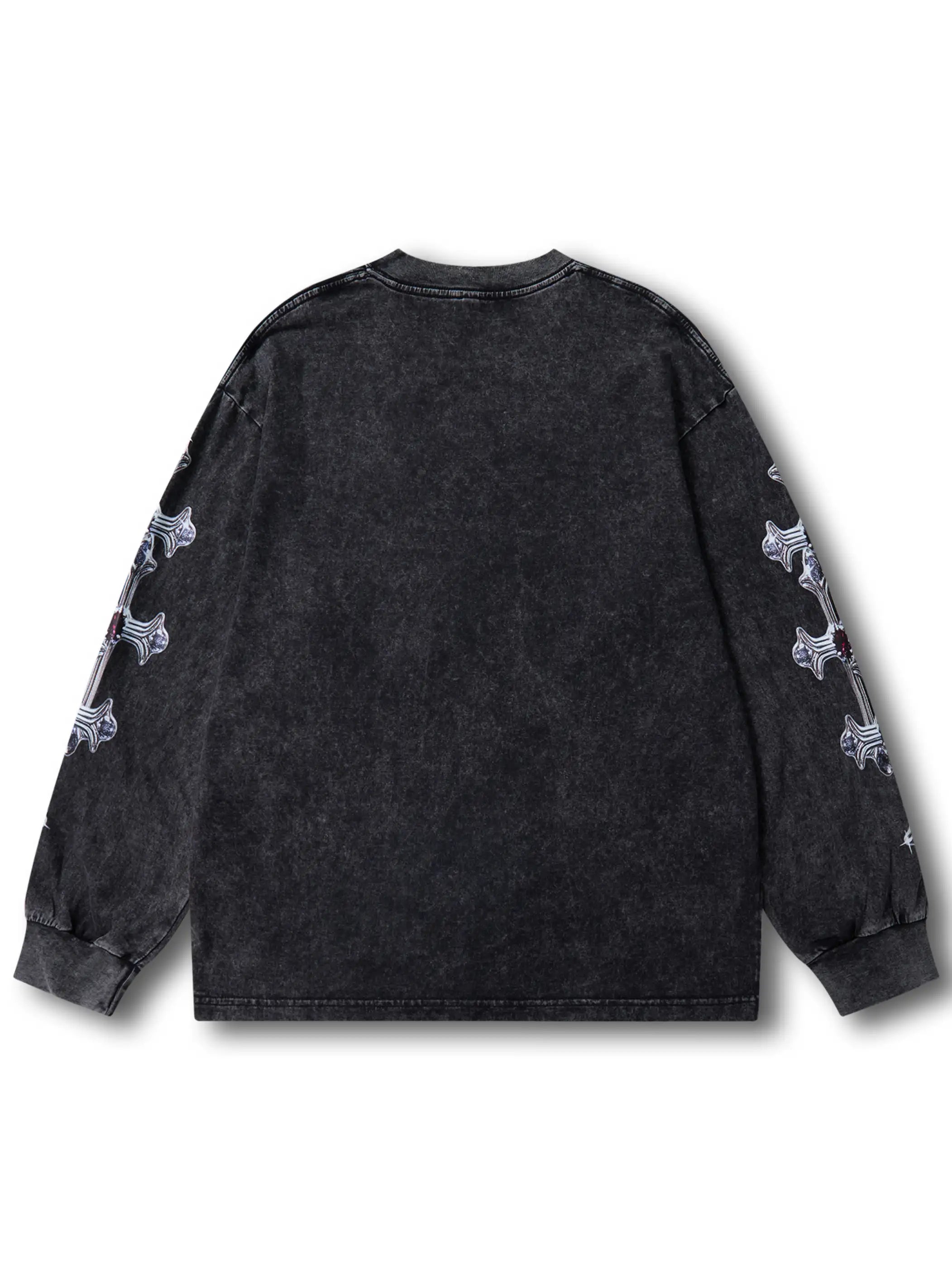 Colorful Chain Cross Graphic Long Sleeve -107