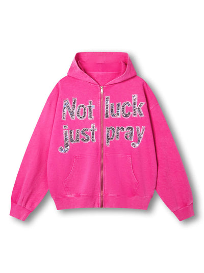 Diamond Graffiti No Luck Just Pray Hoodie-069L
