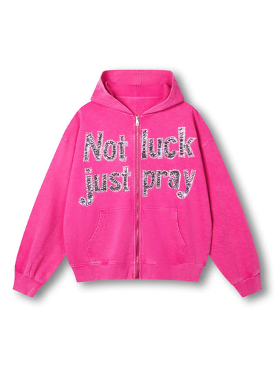 Diamond Graffiti No Luck Just Pray Hoodie-069L