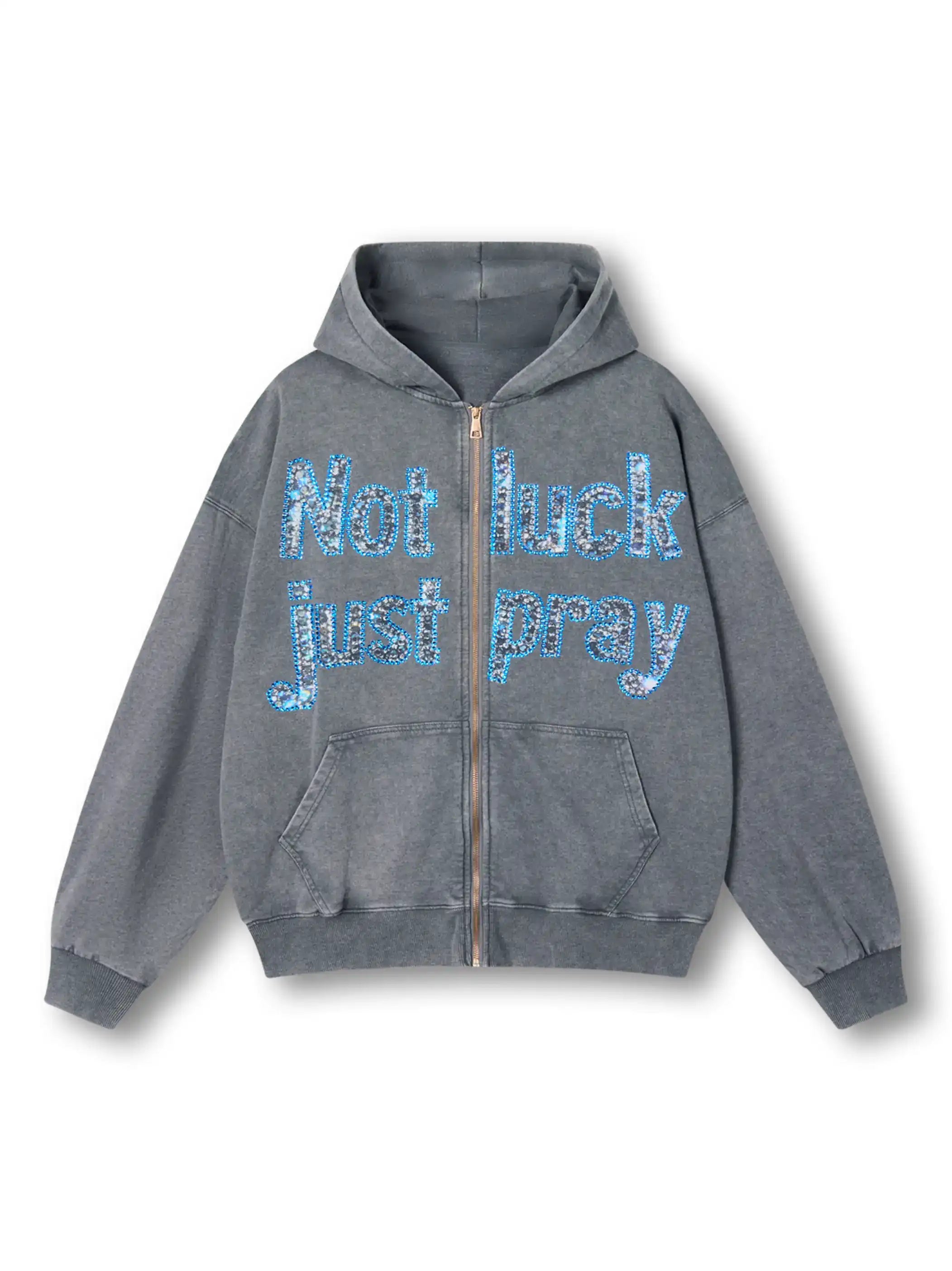 Diamond Graffiti No Luck Just Pray Hoodie-069L