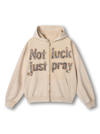 Diamond Graffiti No Luck Just Pray Hoodie-069L