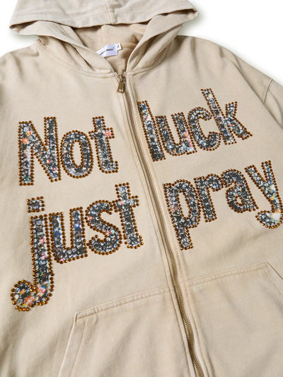 Diamond Graffiti No Luck Just Pray Hoodie-069L