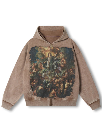 Zip-up Hoodie with Divine Art Print -134