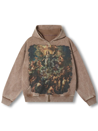 Zip-up Hoodie with Divine Art Print -134
