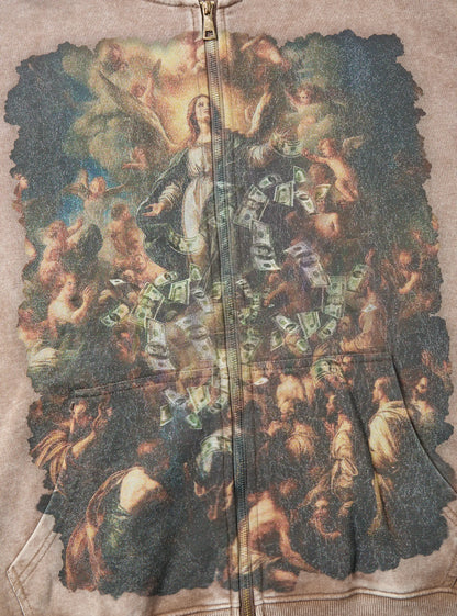 Zip-up Hoodie with Divine Art Print -134