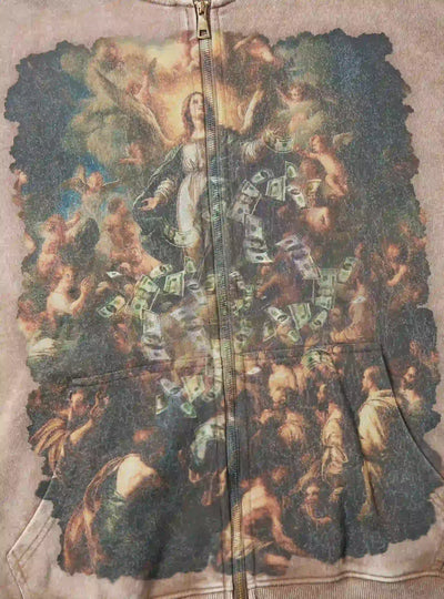Zip-up Hoodie with Divine Art Print-134