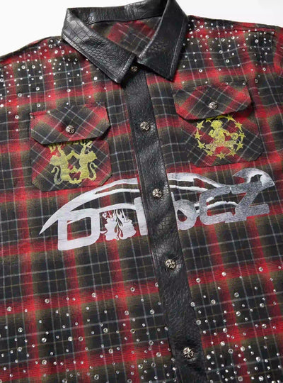 Fire Check Bling shirt-375