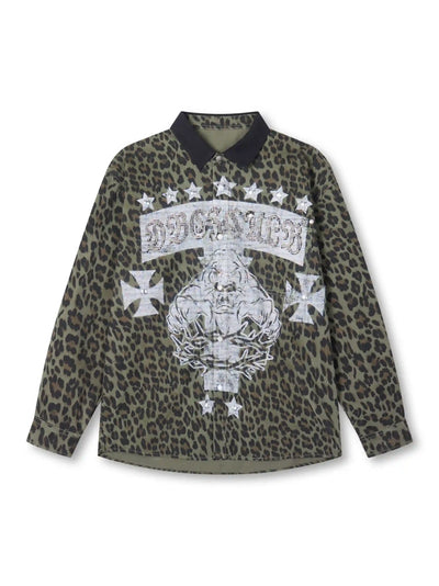 Camisa de malla de leopardo-390