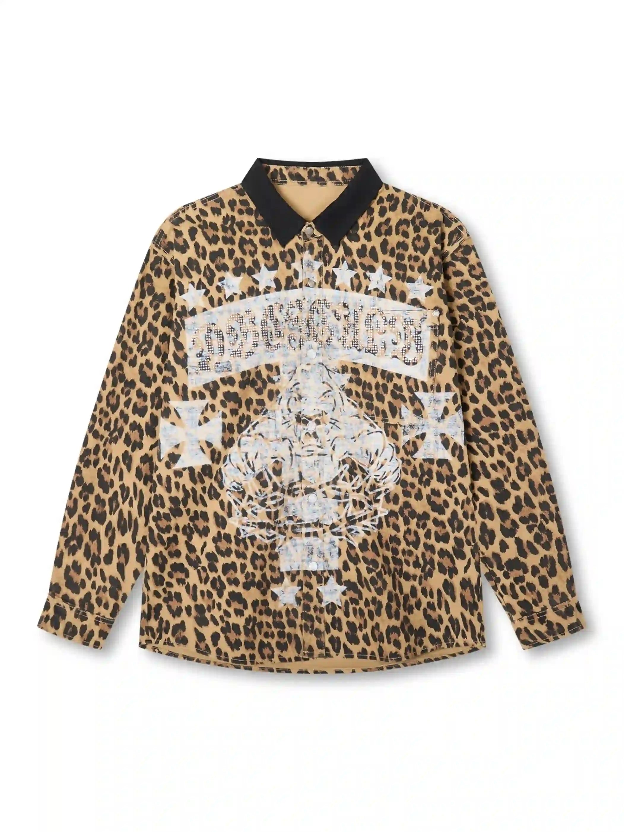 Camisa de malla de leopardo-390