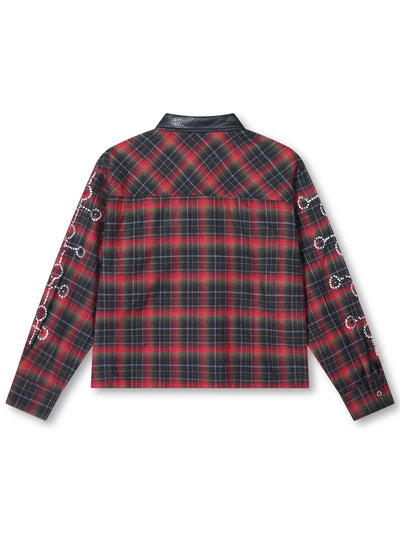 Camisa Bling con diseño de cuadros (Fire Check)-380
