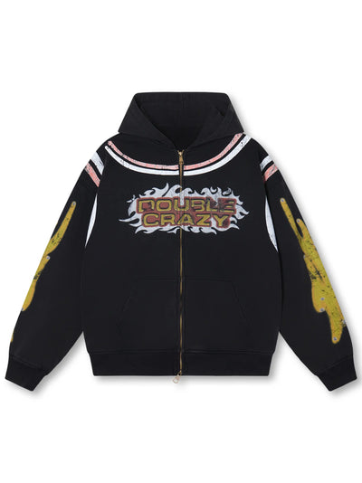 Flame Burst Zip Hoodie-379