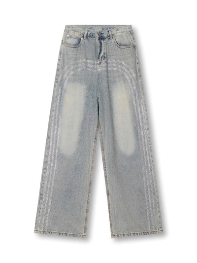 Vibe Stripes Wide-Leg Jeans-S1176