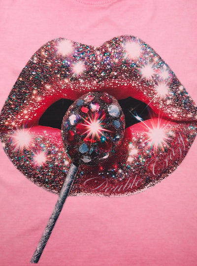 Glamorous Glitter Lips T-shirt -095