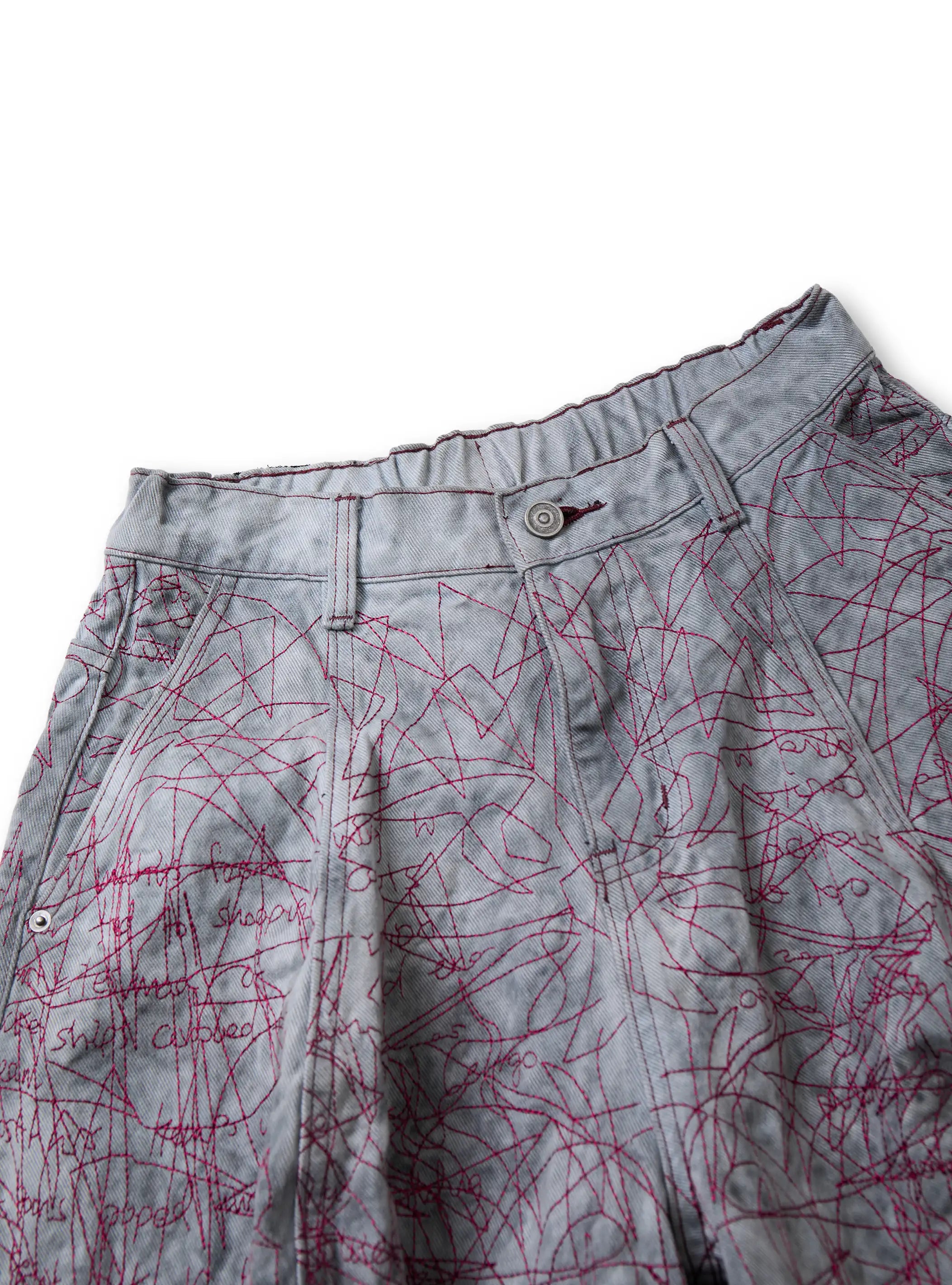 Hand-Drawn Chaos Denim Jeans-S1182