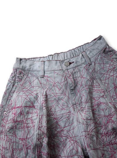 Hand-Drawn Chaos Denim Jeans-S1182