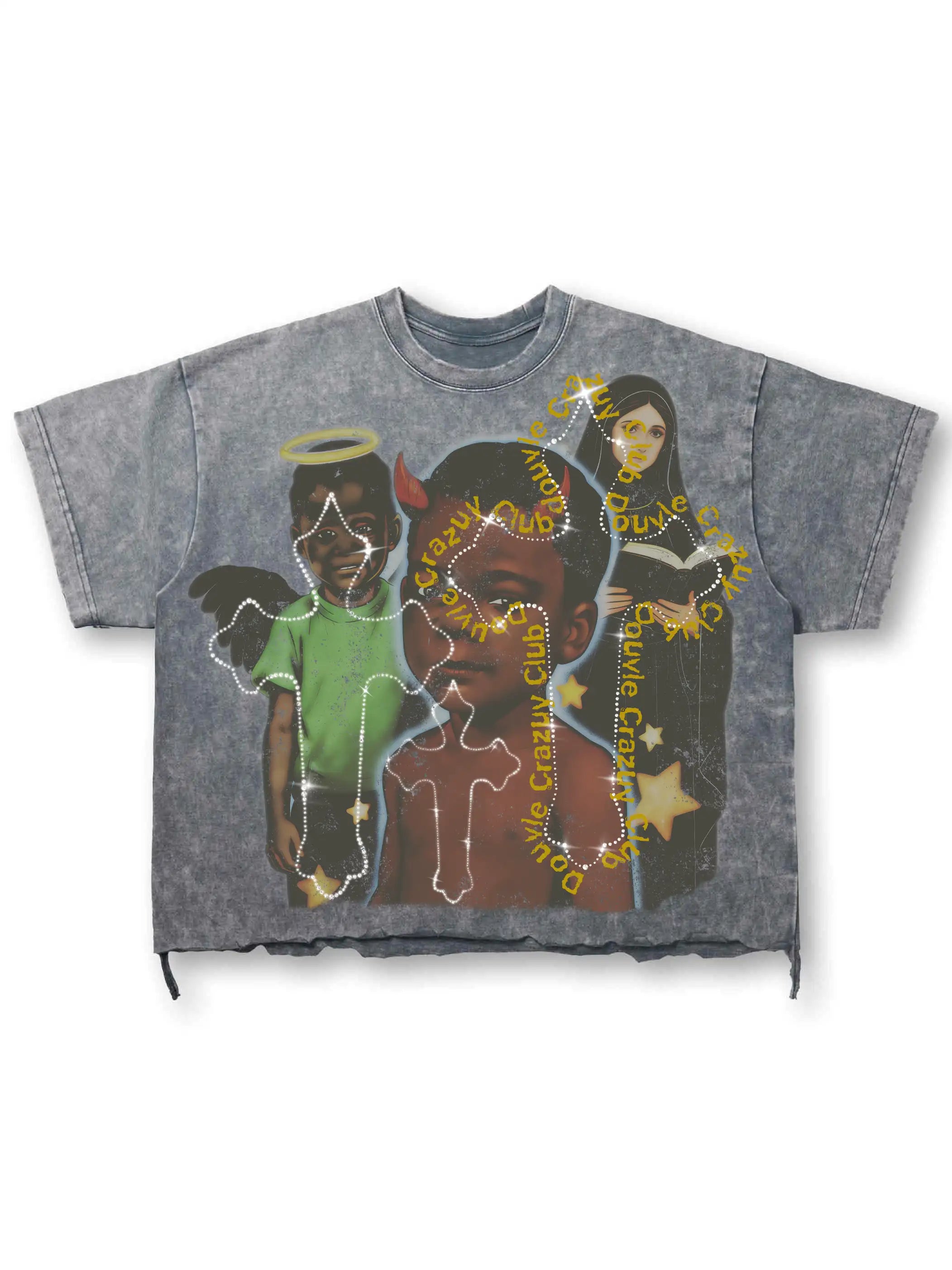 Bling Mural Angel Devil Tee-594