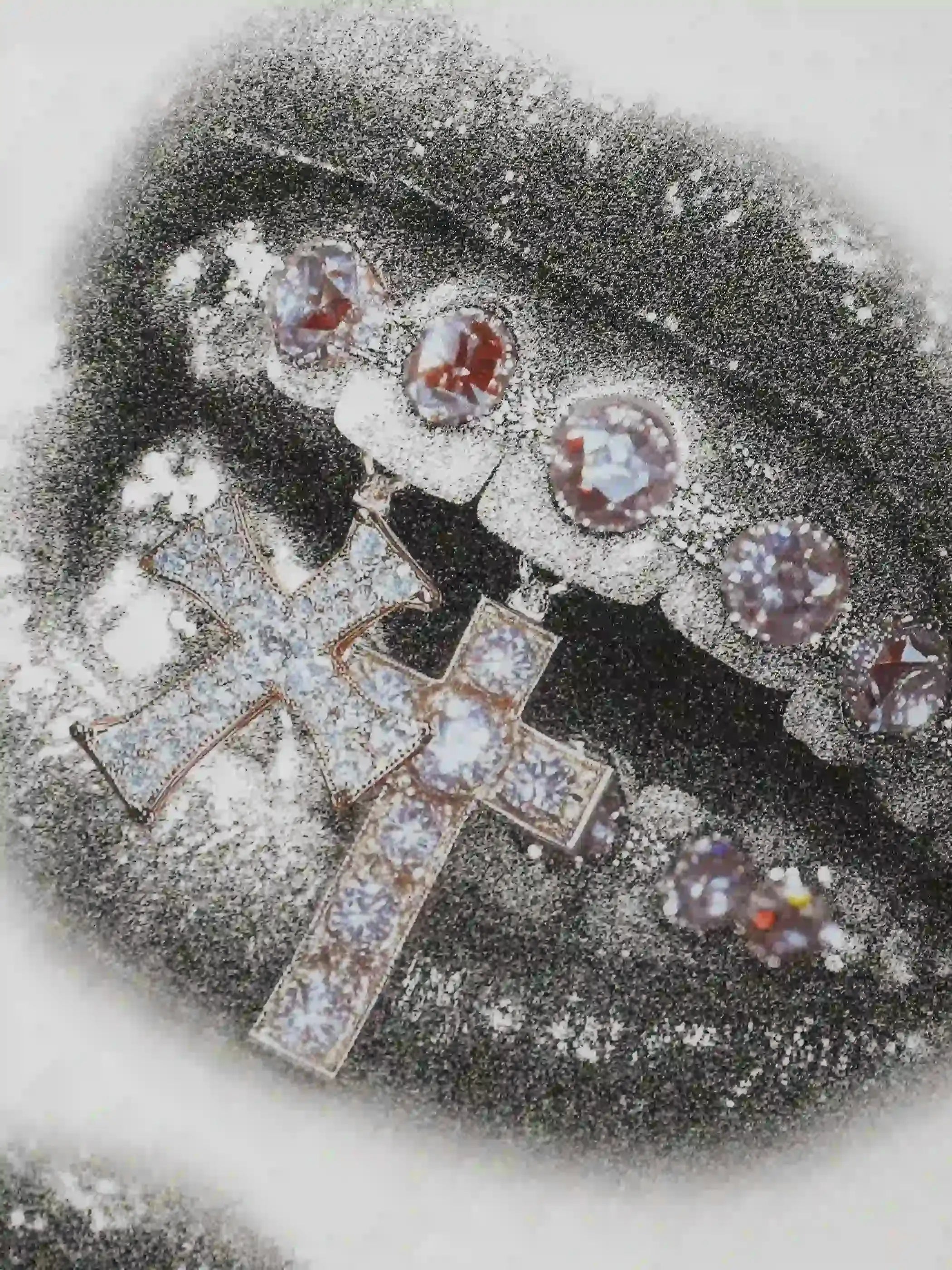 Blinged Cross Grill T-shirt -057