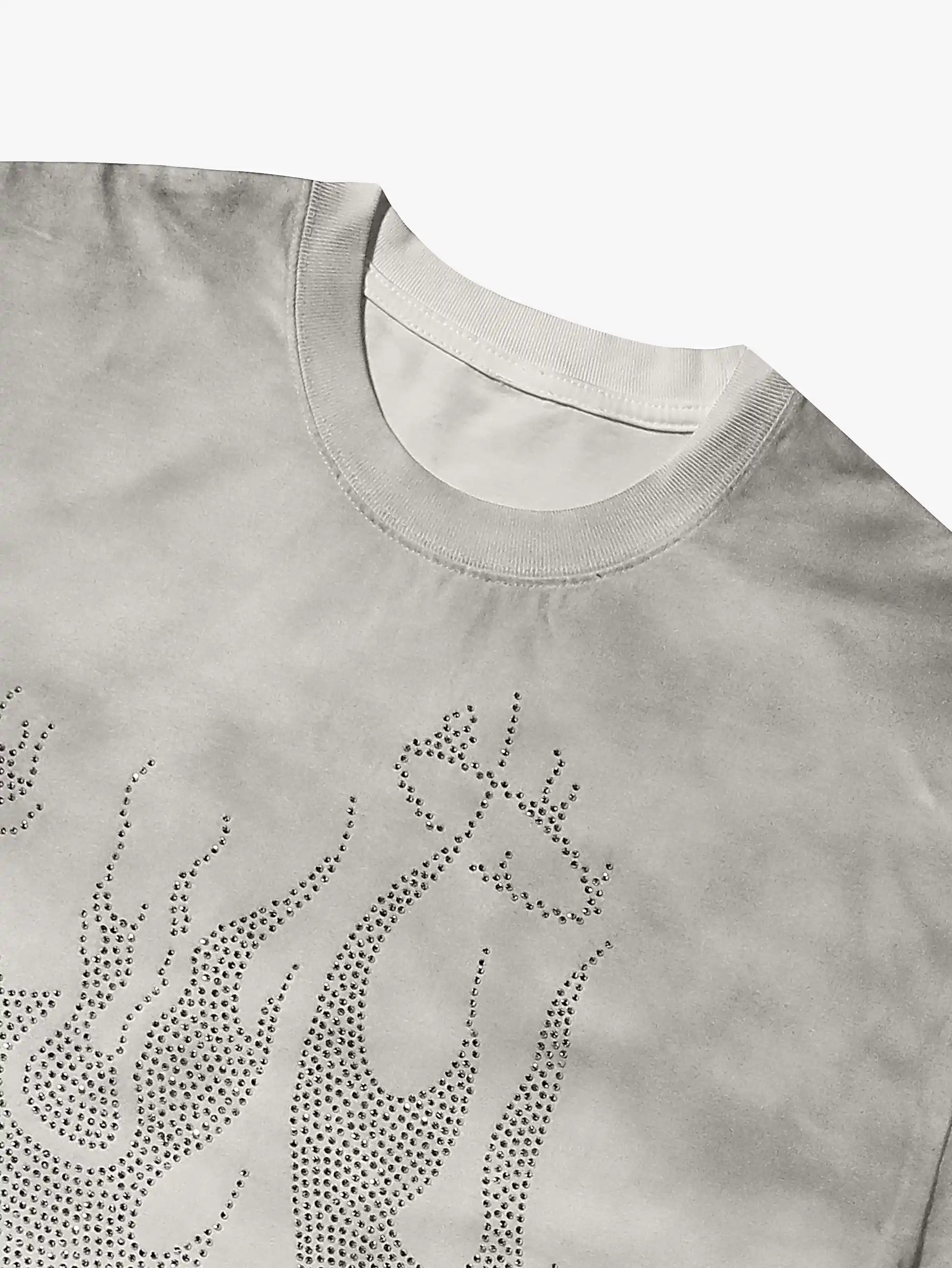 DOUBLECRAZY Flame Man Diamond Gradient Vintage T-shirt-041