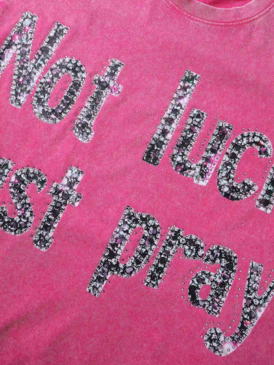 T-shirt imprimé graffiti diamant brillant-069T